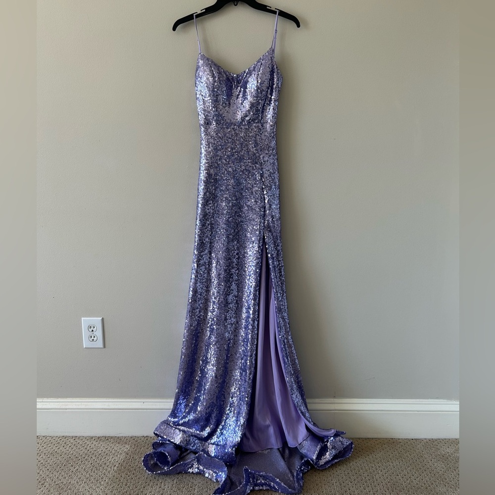 Purple Sequin Prom Dress